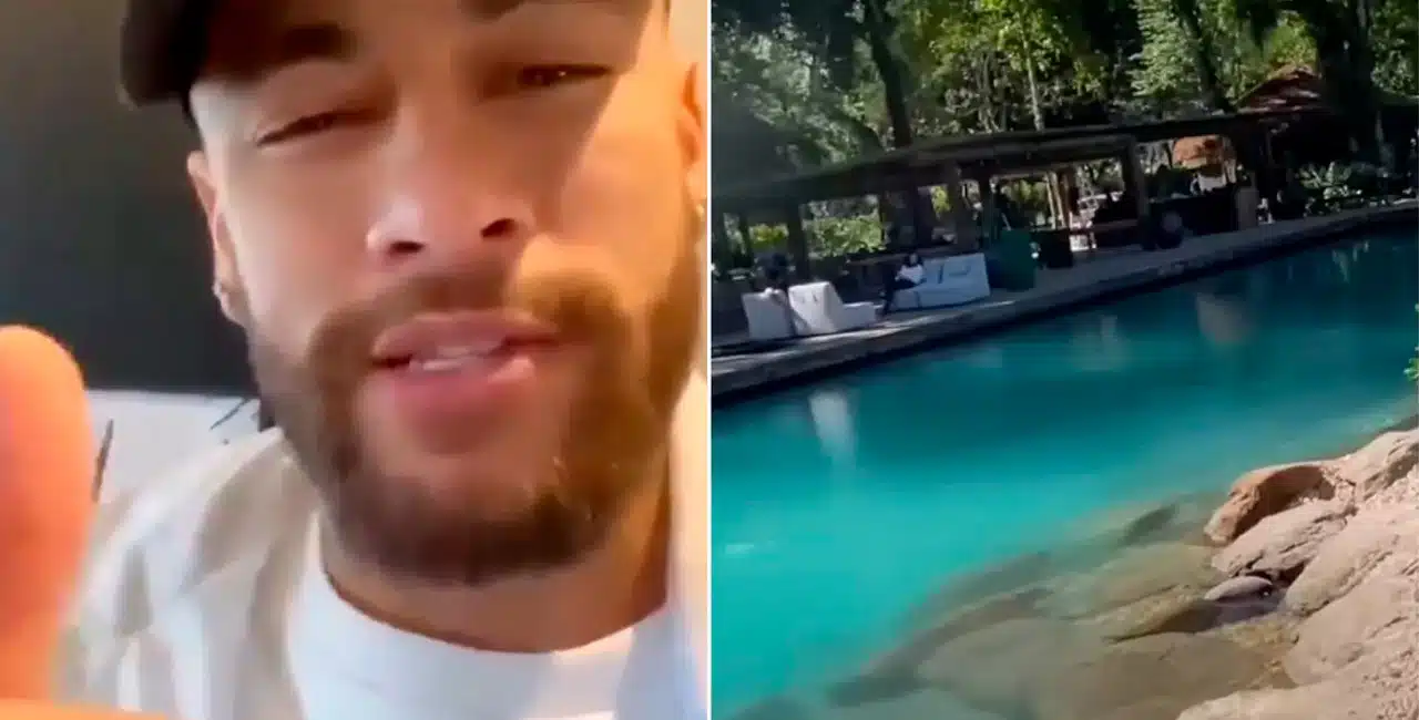 Após O Lago Da Propriedade Ser Interditado, Neymar Surgiu Entrando Na Água - Algo Que Adicionou Mais R$ 1 Milhão À Multa