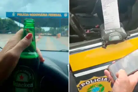 Motorista É Multada Na Br-40 Após Postar Foto Com Cerveja Ao Volante