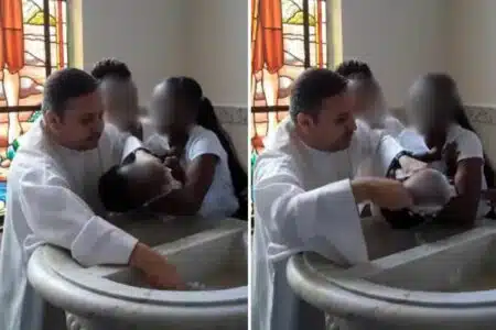 Vídeo Registra Padre Dando &Quot;Puxão&Quot; No Pescoço De Bebê Durante Batismo No Rj