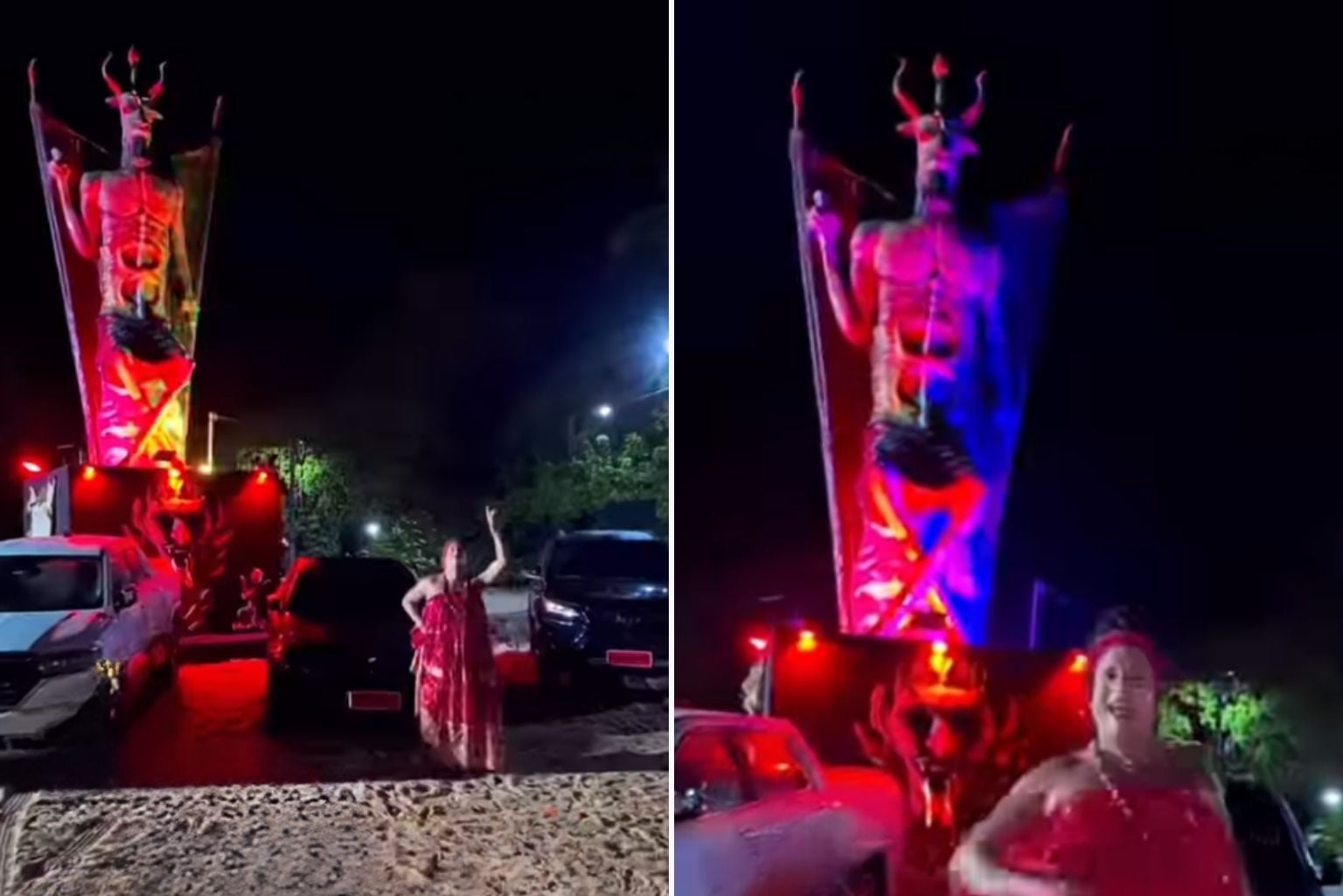 Ela Diz Ter Construído A Maior Estátua Do Diabo Do Mundo; Entenda O Que Diz A Lei